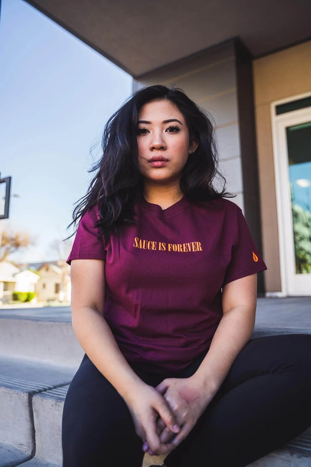Neon Orange Sauce Is Forever (S) | Maroon Tee