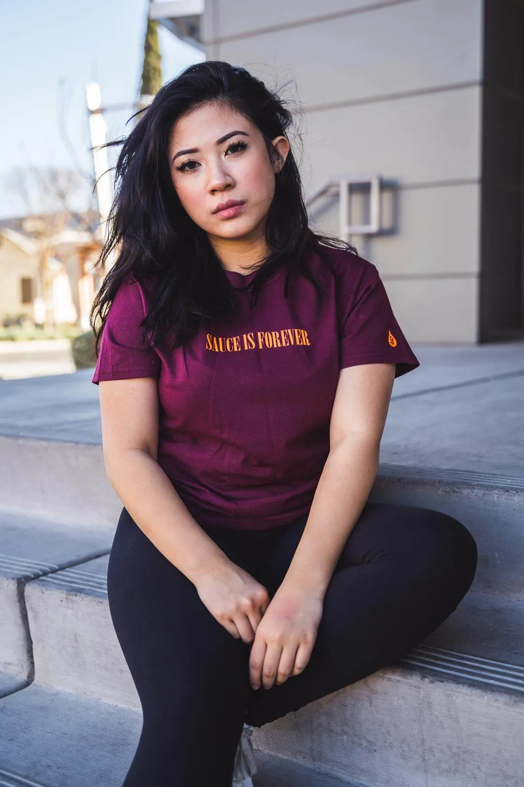 Neon Orange Sauce Is Forever (S) | Maroon Tee