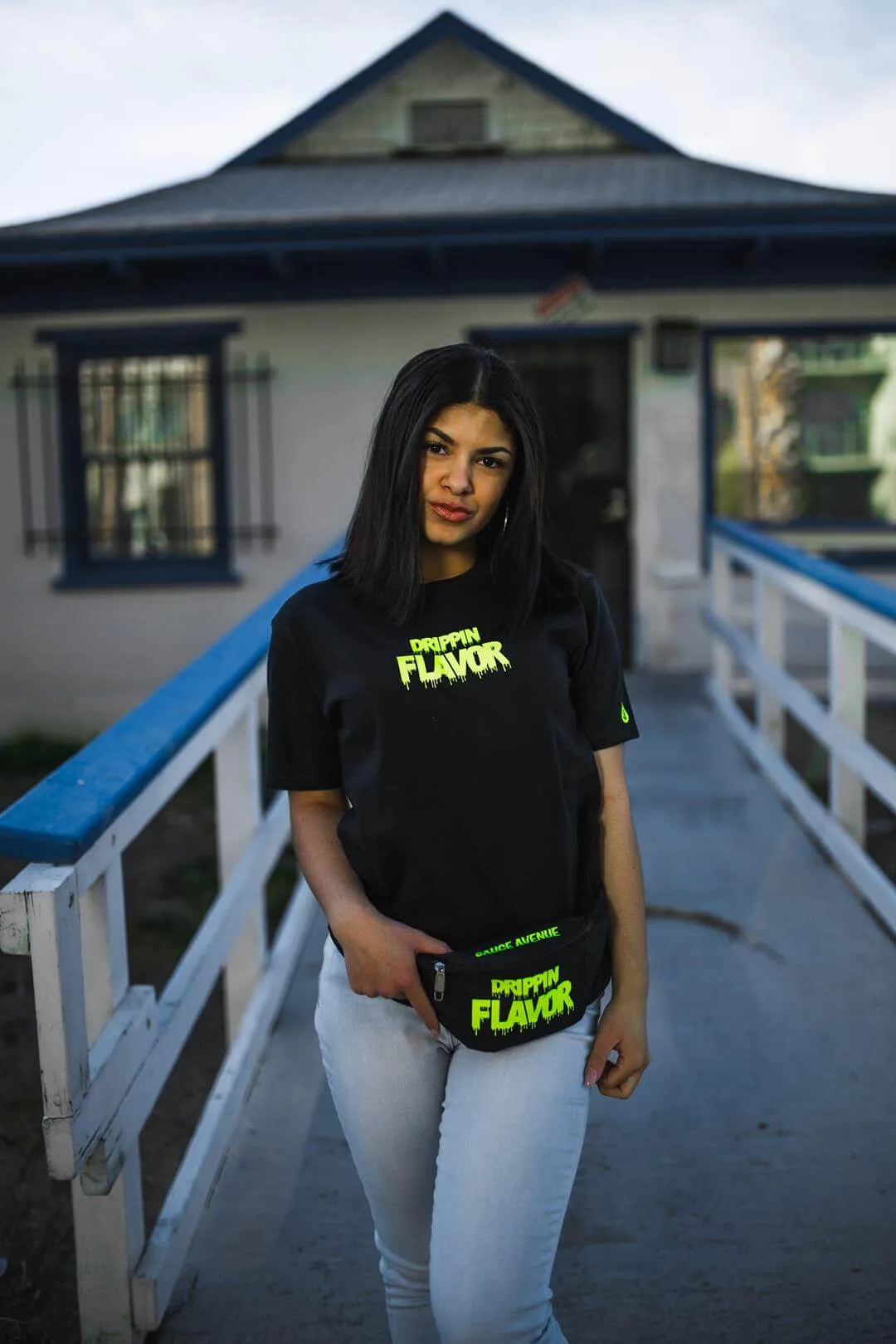 Neon Yellow Drippin Flavor | Black Tee