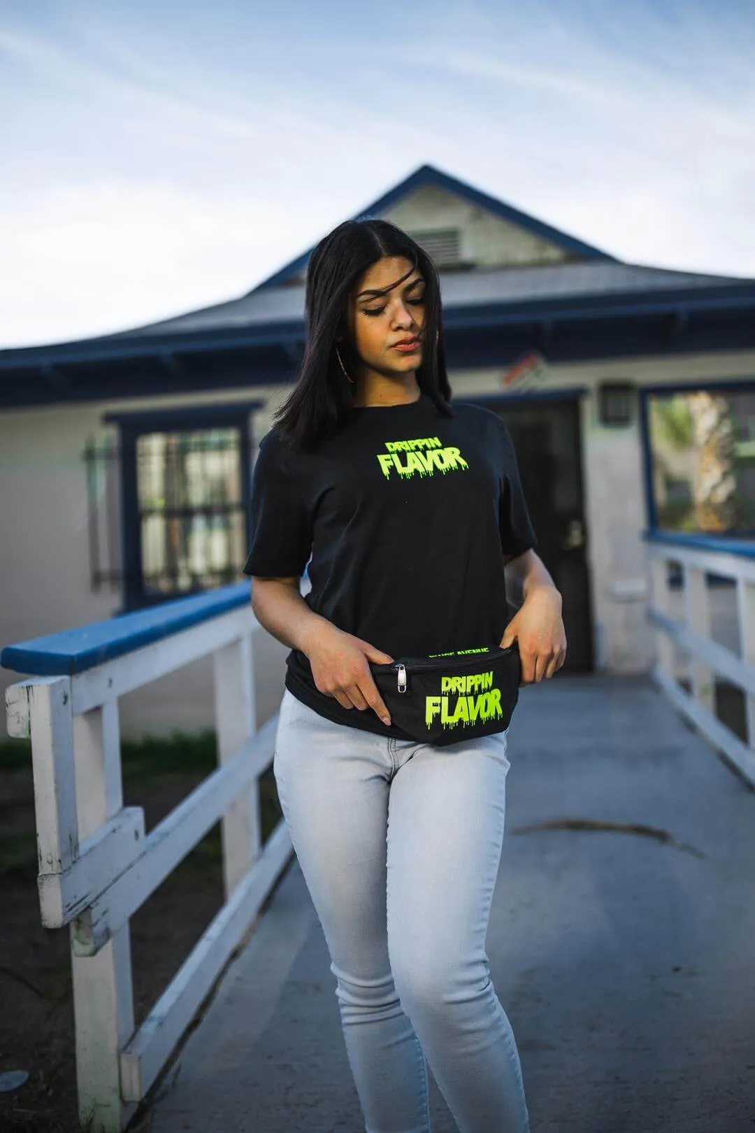Neon Yellow Drippin Flavor | Black Tee