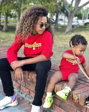 Neon Yellow SA Drip | Red Hoodie