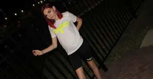 Neon Yellow SA Drip | White Tee