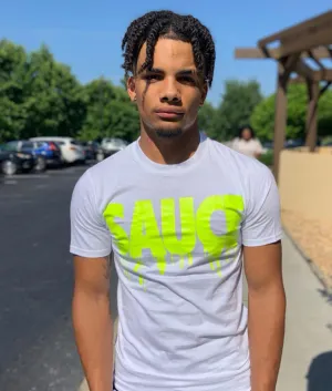 Neon Yellow Sauce | White Tee