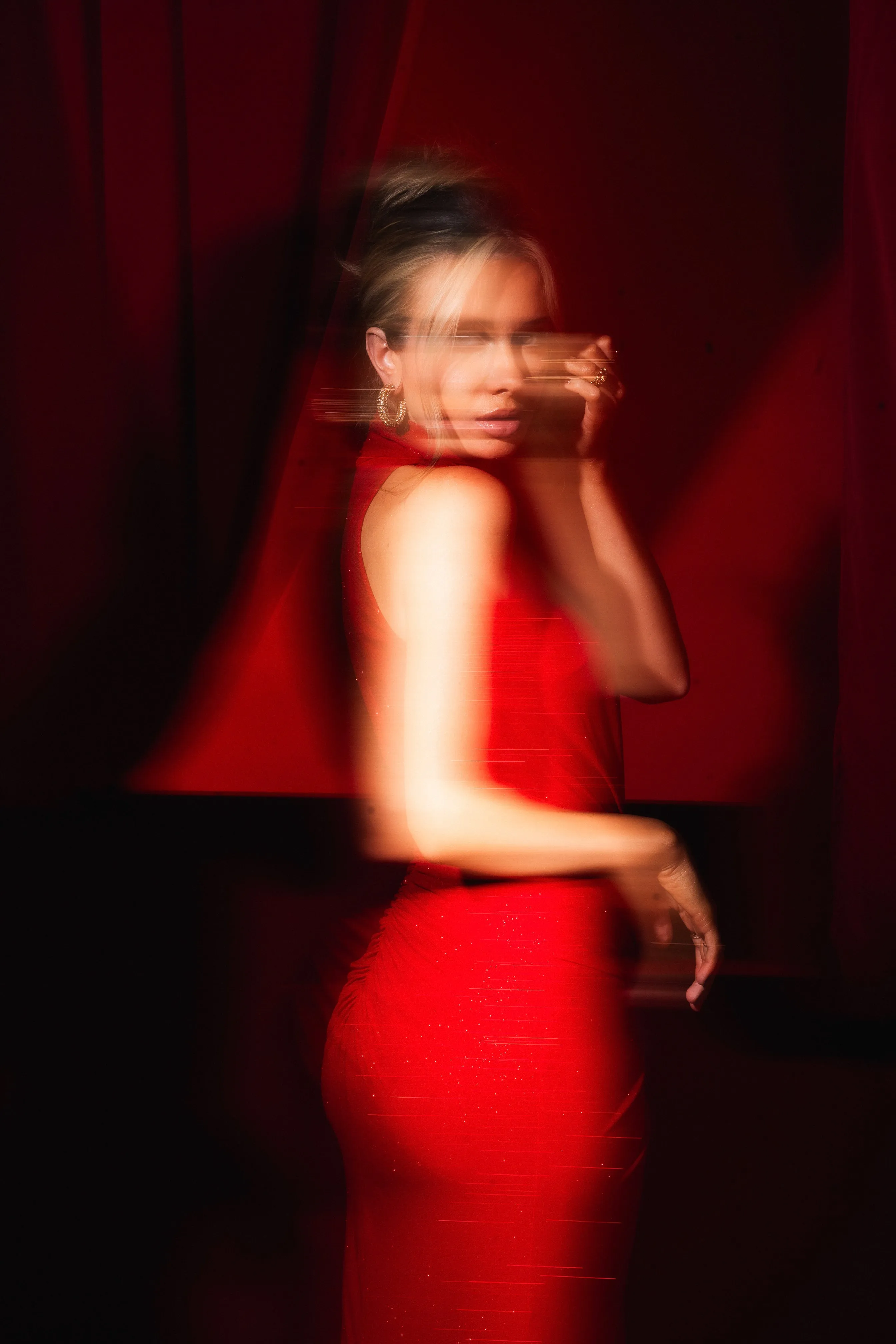 Neresa Red Glitter Dress