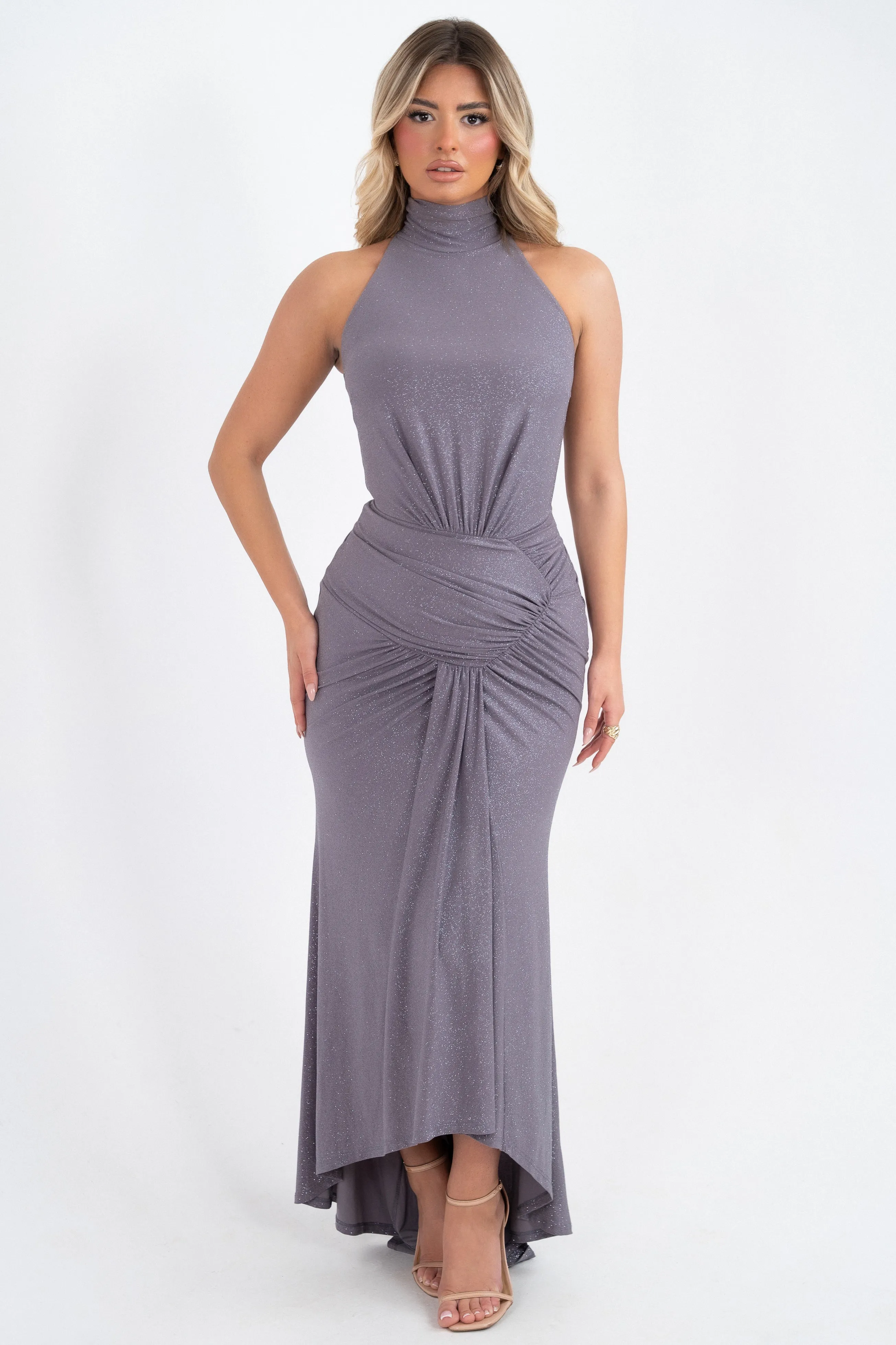 Neresa Silver Glitter Dress