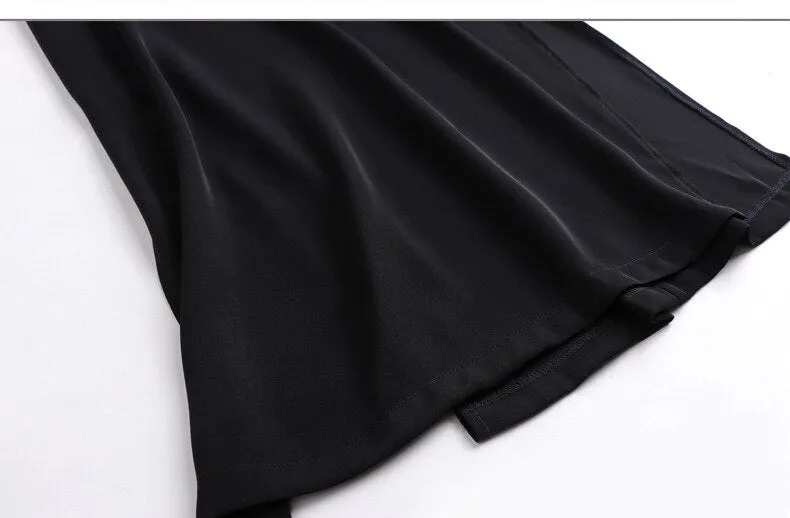 New classic contrast color slim dress round neck long sleeve