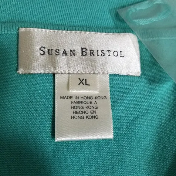 New VTG Susan Bristol XL Knit Top Embellished Tassles Soft Sleeveless Sweater