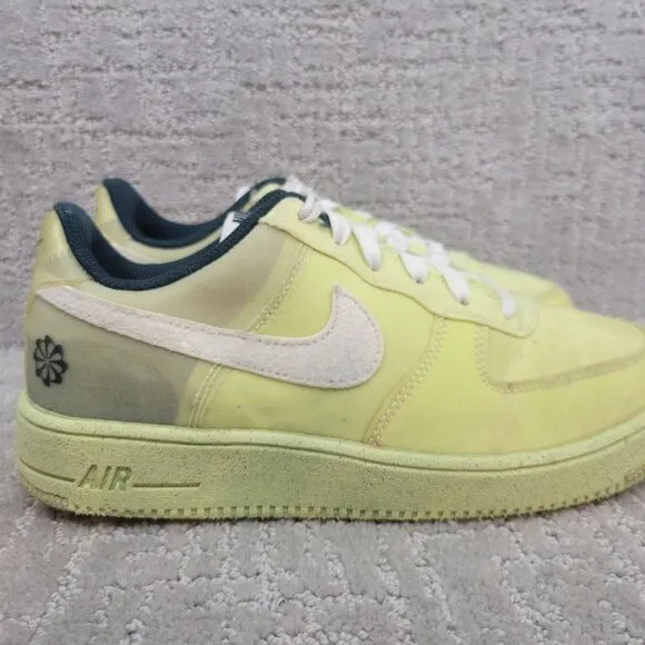 NIKE Air Force 1 Crater GS Unisex Kids Size 7 Lemon Twist Lace Up Sneaker Shoes