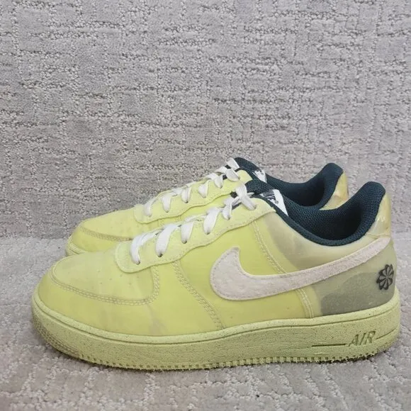 NIKE Air Force 1 Crater GS Unisex Kids Size 7 Lemon Twist Lace Up Sneaker Shoes