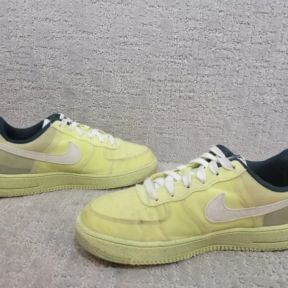 NIKE Air Force 1 Crater GS Unisex Kids Size 7 Lemon Twist Lace Up Sneaker Shoes
