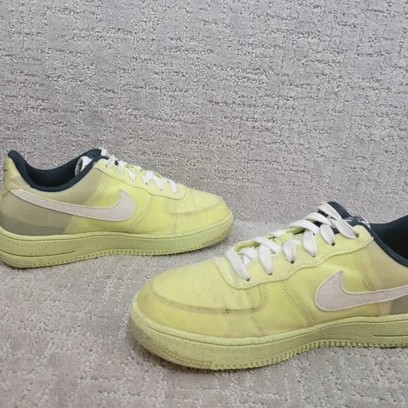 NIKE Air Force 1 Crater GS Unisex Kids Size 7 Lemon Twist Lace Up Sneaker Shoes