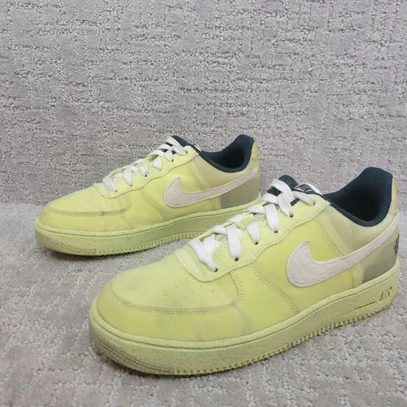 NIKE Air Force 1 Crater GS Unisex Kids Size 7 Lemon Twist Lace Up Sneaker Shoes
