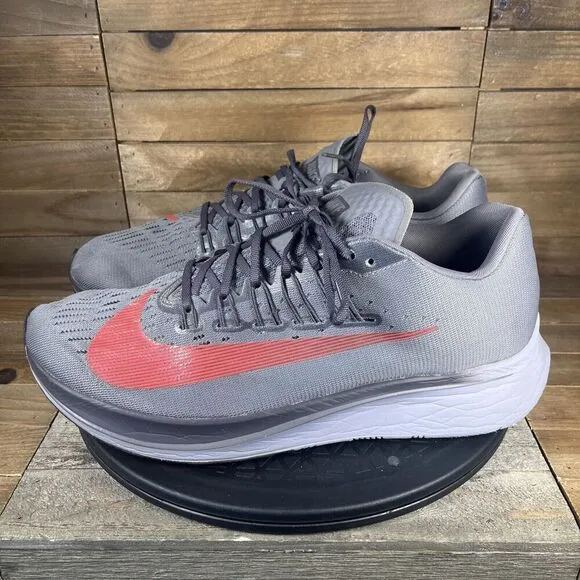 Nike Mens Sz 12 Zoom Fly Gunsmoke/Bright Crimson 880848-004 Athletic Shoes