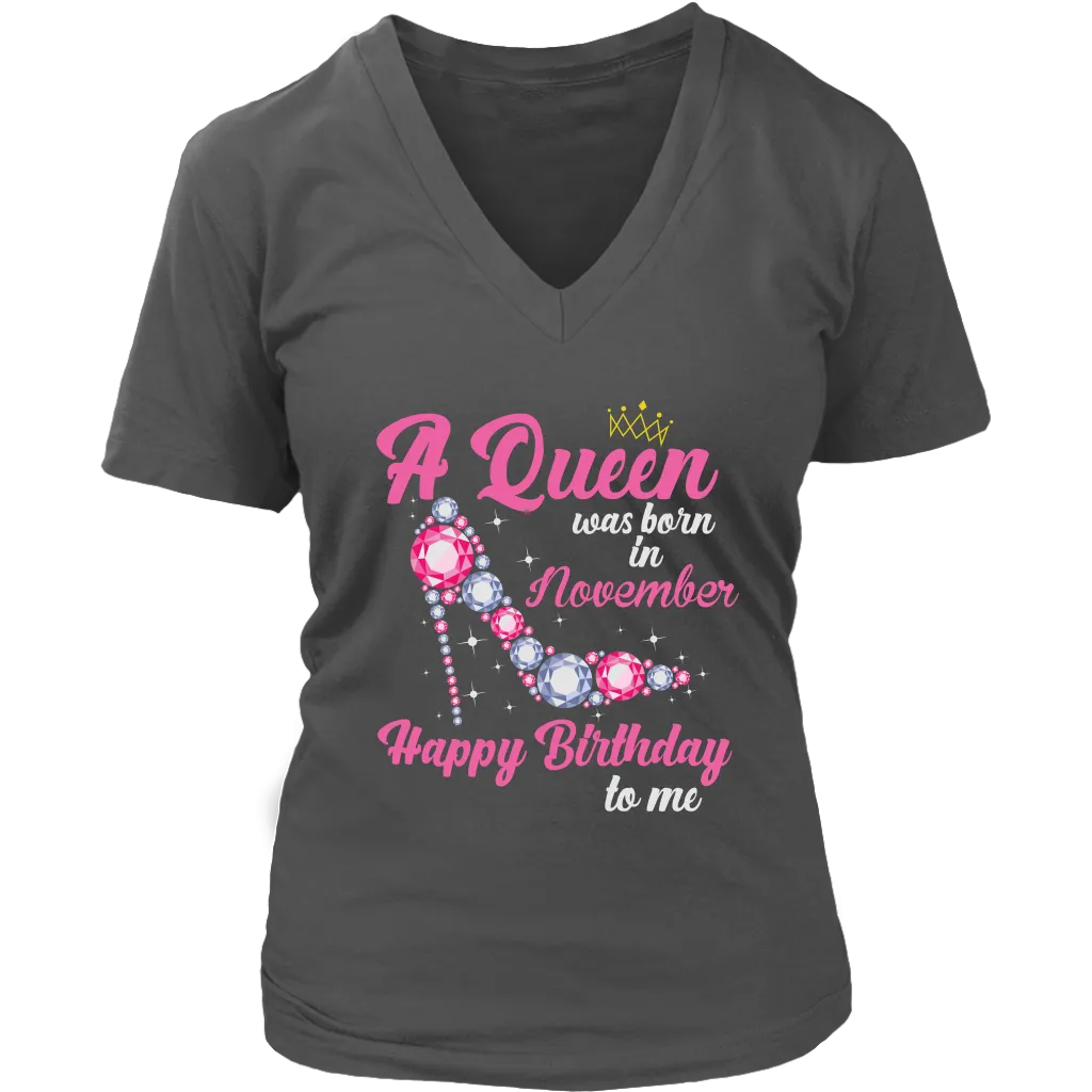 November Birthday Queen | Birthday Gifts for Her | Happy Birthday T-Shirt