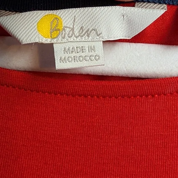 NWOT Boden Abigail Jersey Dress Post Box Red Viscose Banded Waist Size 6