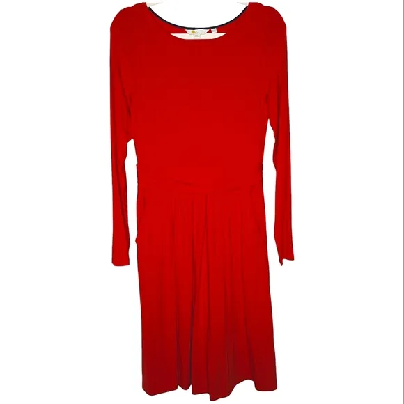 NWOT Boden Abigail Jersey Dress Post Box Red Viscose Banded Waist Size 6
