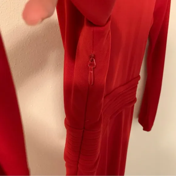 NWT BCBGMaxAzria Red Jenesis Mock Wrap Dress