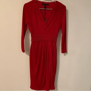 NWT BCBGMaxAzria Red Jenesis Mock Wrap Dress