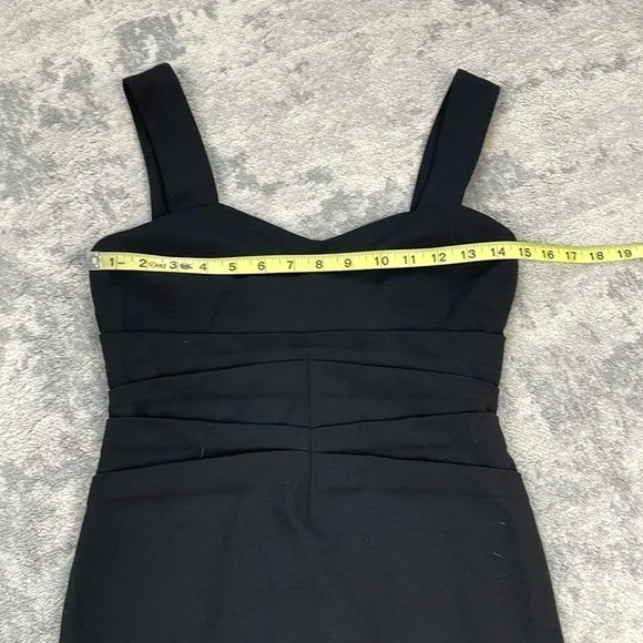 NWT Betsey Johnson Crepe Sheath Dress LBD Sweetheart Gathered Waist Pintuck Sz 2