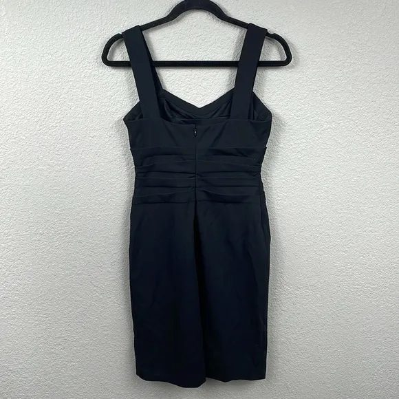 NWT Betsey Johnson Crepe Sheath Dress LBD Sweetheart Gathered Waist Pintuck Sz 2