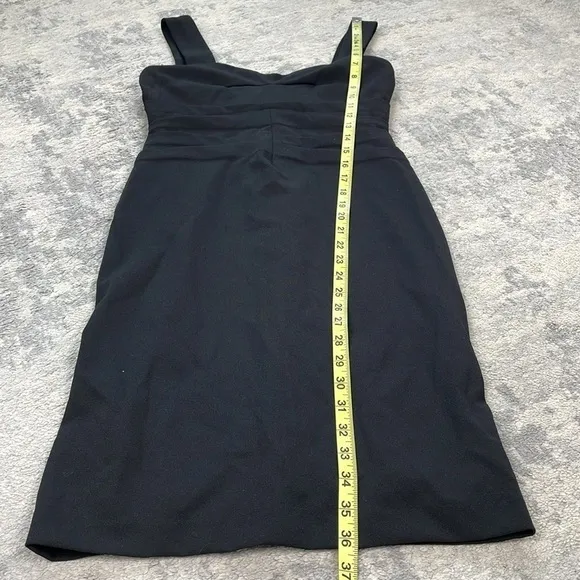 NWT Betsey Johnson Crepe Sheath Dress LBD Sweetheart Gathered Waist Pintuck Sz 2