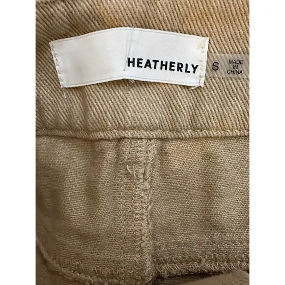 NWT Heatherly Tan Soft Denim Skirt Sz S
