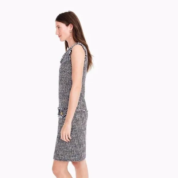 NWT J. Crew Fringe Tweed Sheath Dress $158