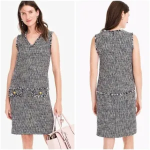 NWT J. Crew Fringe Tweed Sheath Dress $158
