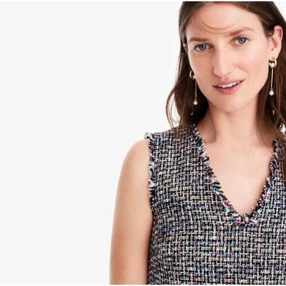 NWT J. Crew Fringe Tweed Sheath Dress $158