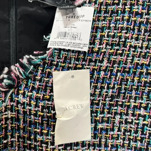 NWT J. Crew Fringe Tweed Sheath Dress $158