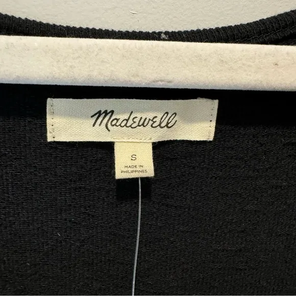 NWT Madewell Mixed Media Tank Dress NK516 Minimalist Small Black