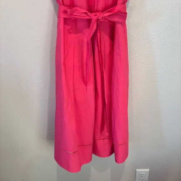 NWT Talbots Poplin Eyelet Collar Shirt Dress in Coral, size 10, Spring Easter