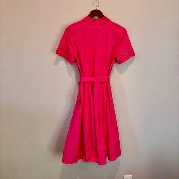 NWT Talbots Poplin Eyelet Collar Shirt Dress in Coral, size 10, Spring Easter