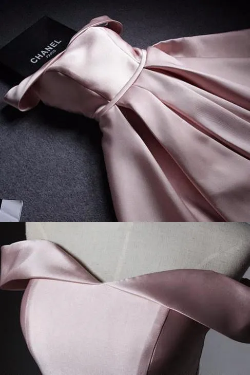 Off the Shoulder Pink A Line Short Prom Dresses,Cute Homecoming Dress OK405
