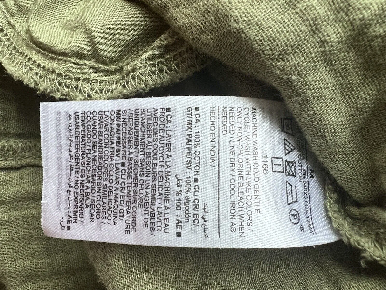 OLD NAVY Crinkle Gauze Dress Sz M Olive Lightweight Pockets Pullover Boho