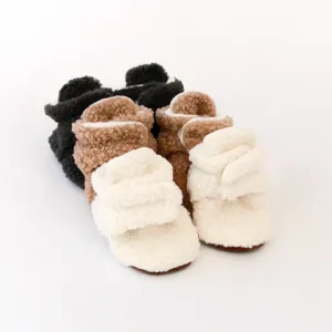 OLIVE & BUD TEDDY BOOTIES MILK/ALMOND/CHARCOAL
