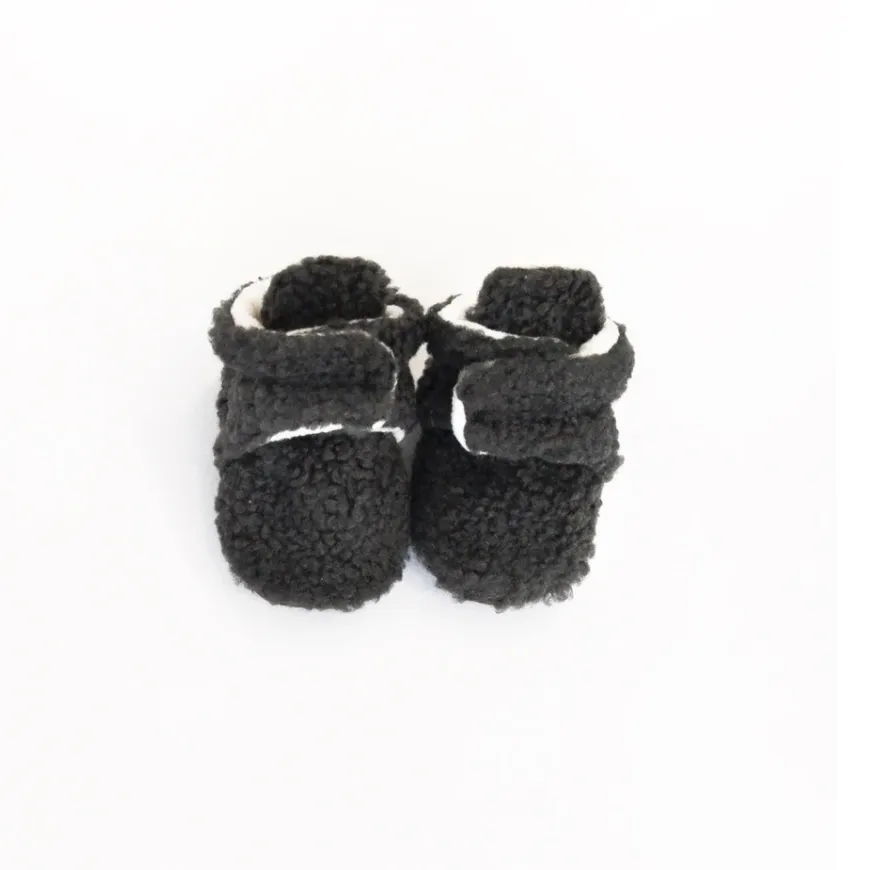 OLIVE & BUD TEDDY BOOTIES MILK/ALMOND/CHARCOAL