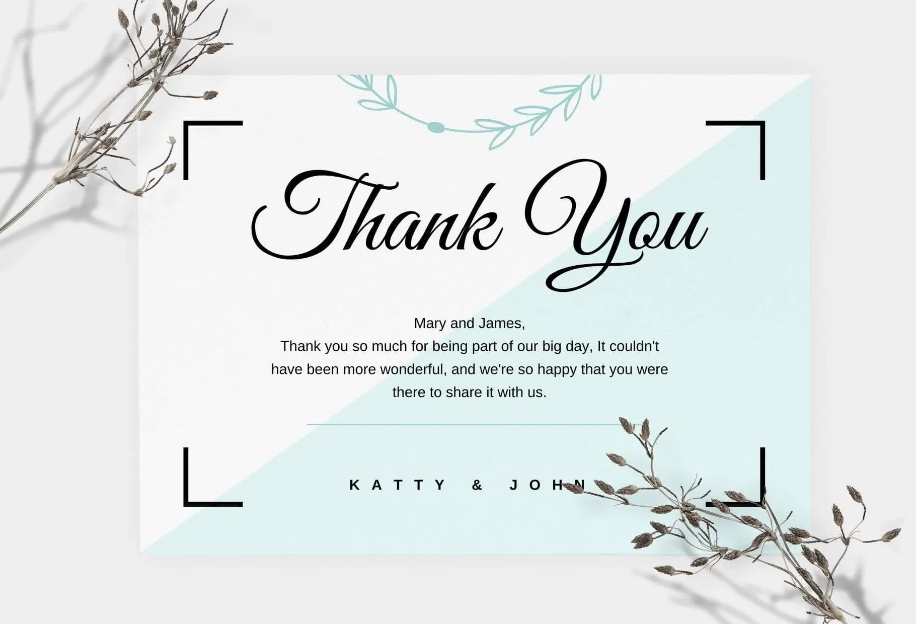 Olivia Printable Thank You Card Packaging Insert Note Canva Template