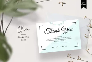 Olivia Printable Thank You Card Packaging Insert Note Canva Template