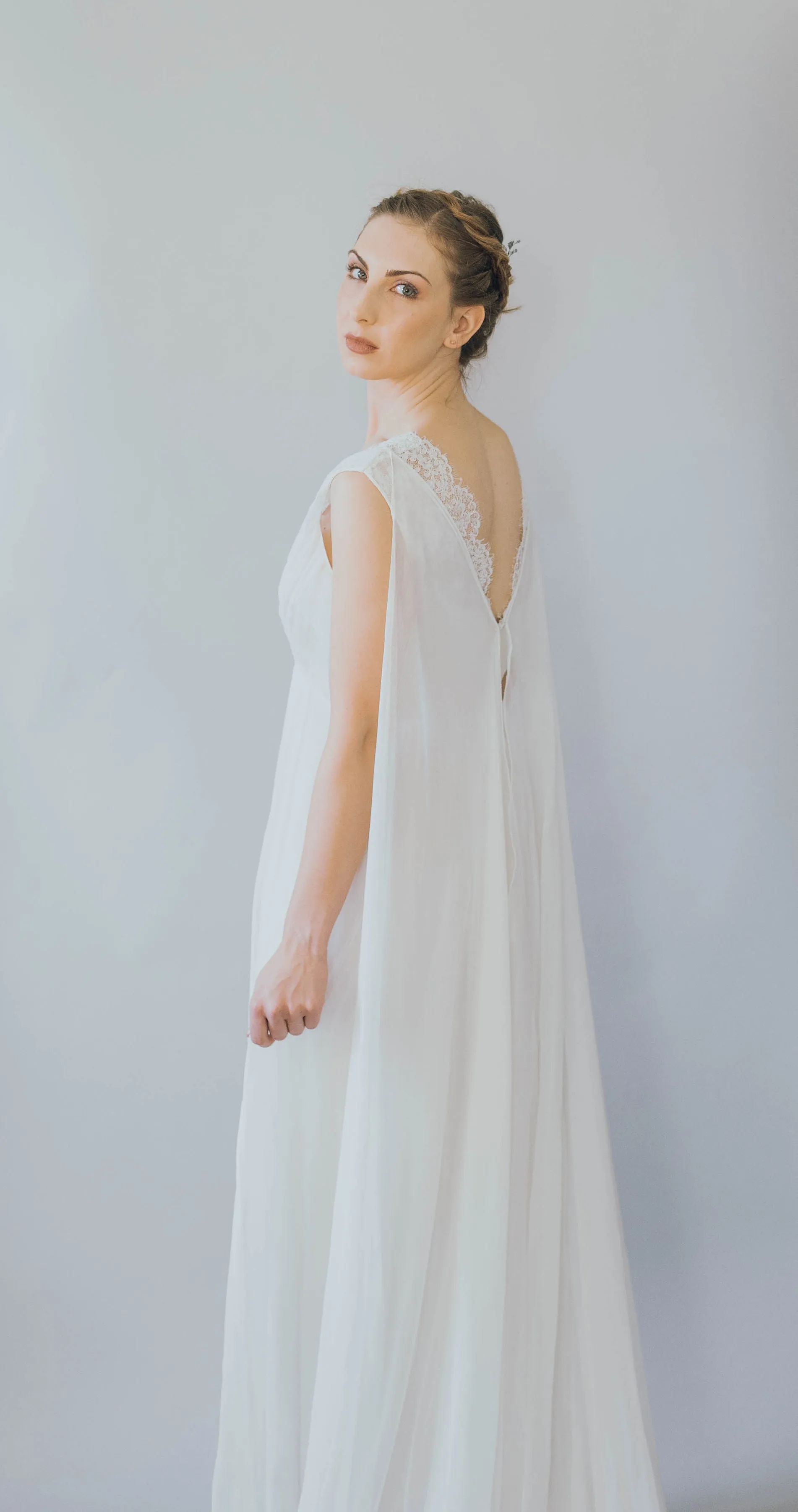 ON6170 Lace Detachable Caplet Wedding Dress