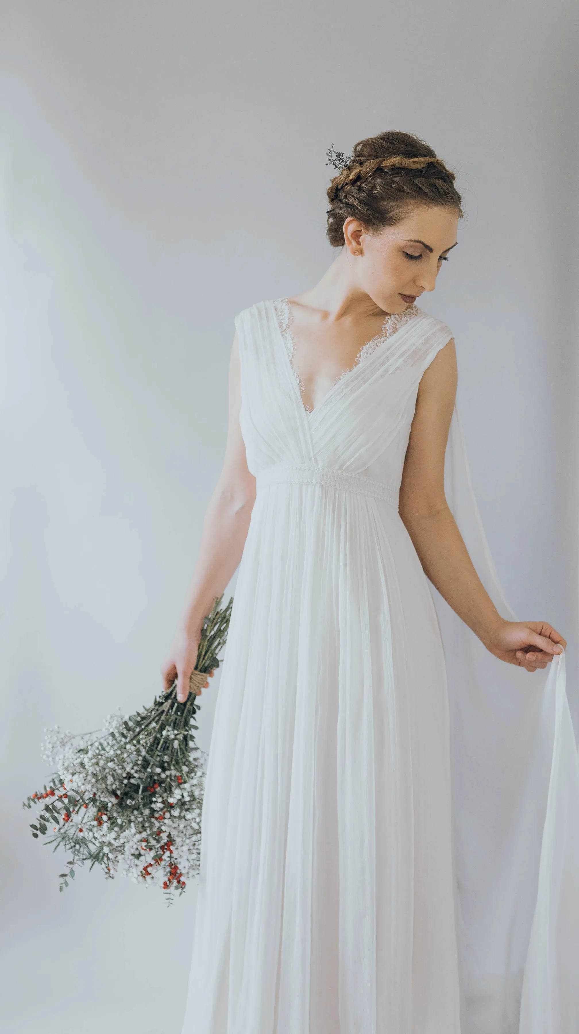 ON6170 Lace Detachable Caplet Wedding Dress