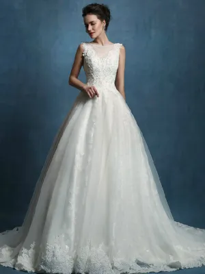 Open Back A-line Lace Wedding Dress LW2002