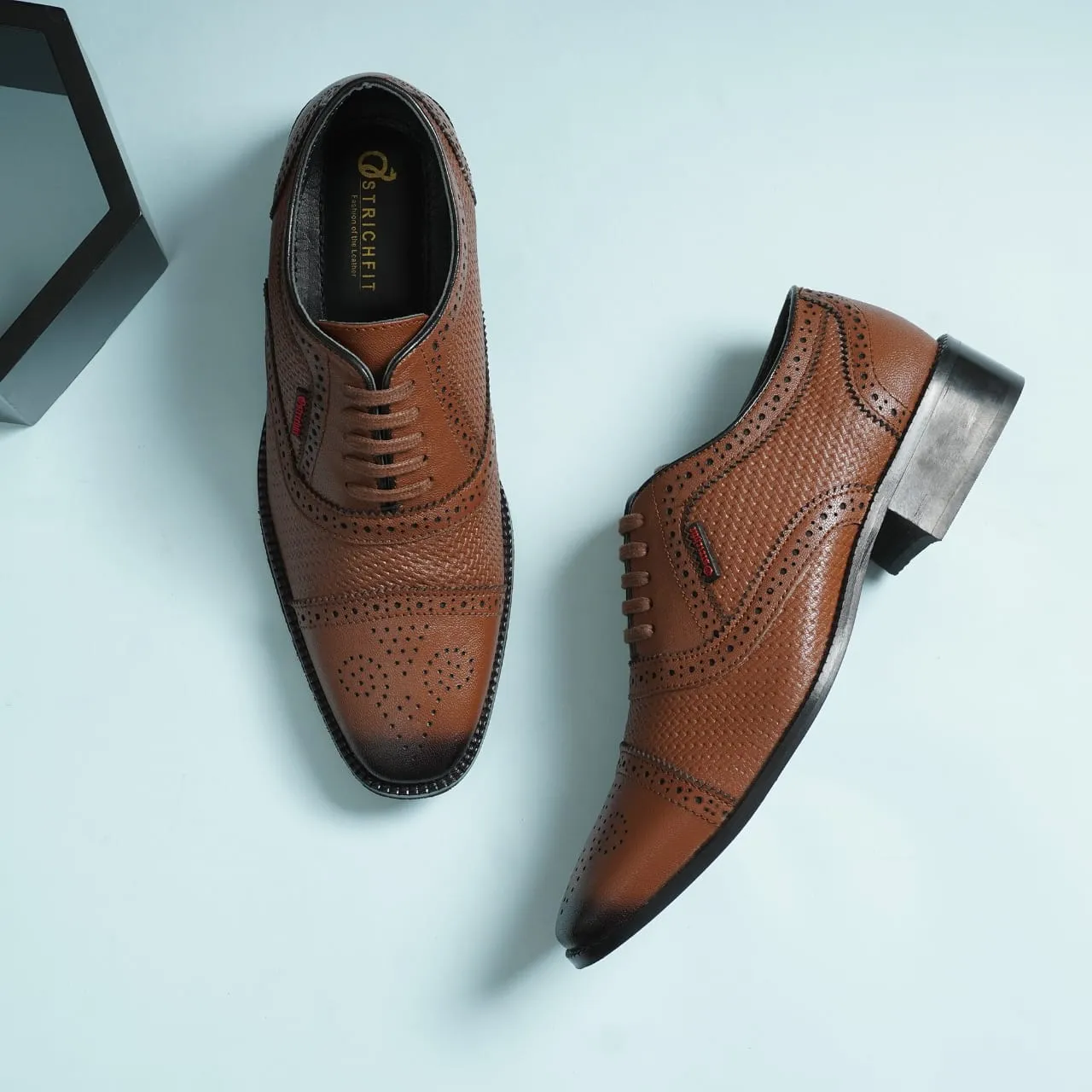 Ostrichfit Strumento Handtooled Luxury Derby in Tan ART OF-6510