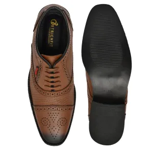 Ostrichfit Strumento Handtooled Luxury Derby in Tan ART OF-6510