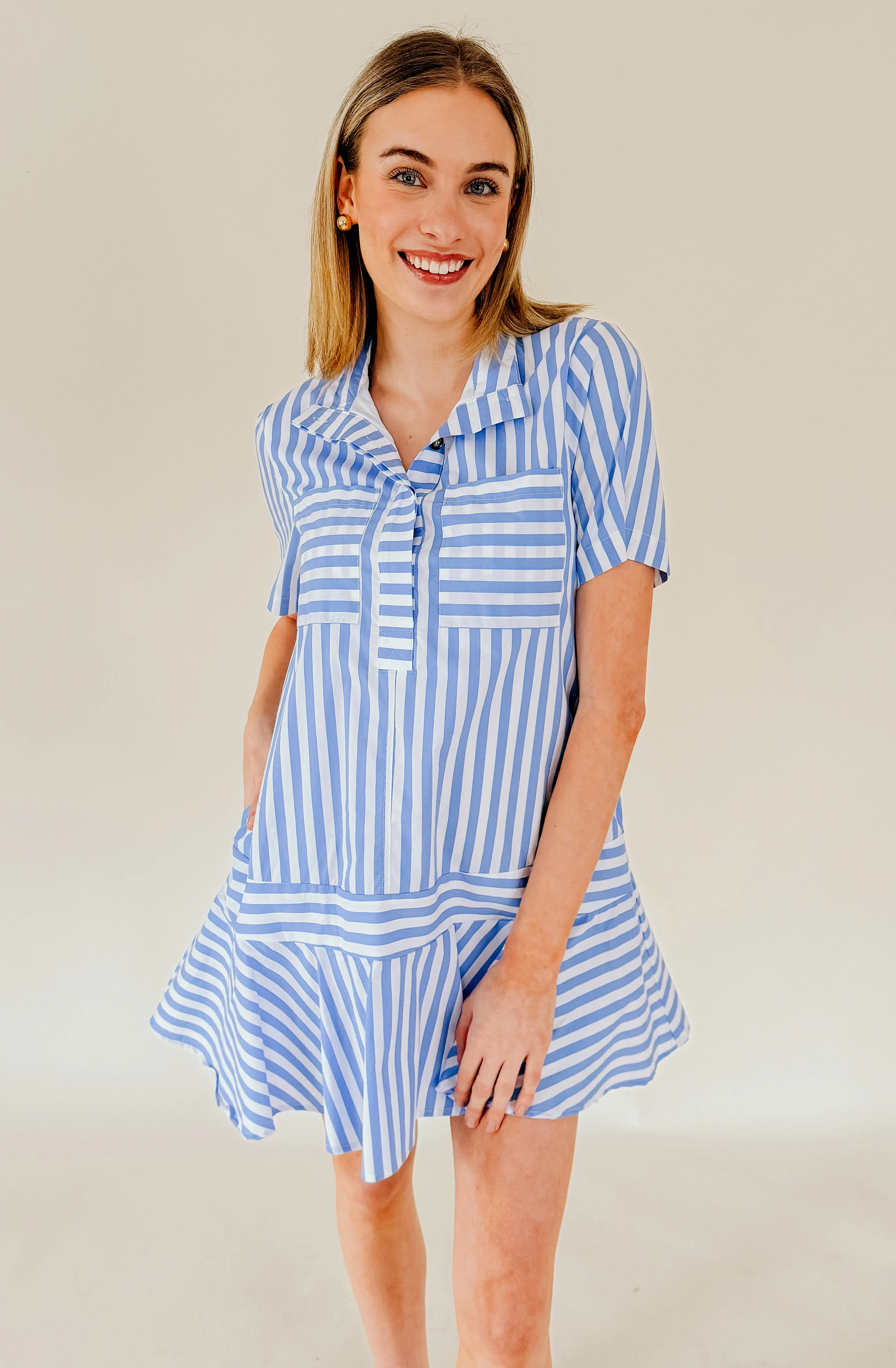 OUT OF OFFICE STRIPED DRESS