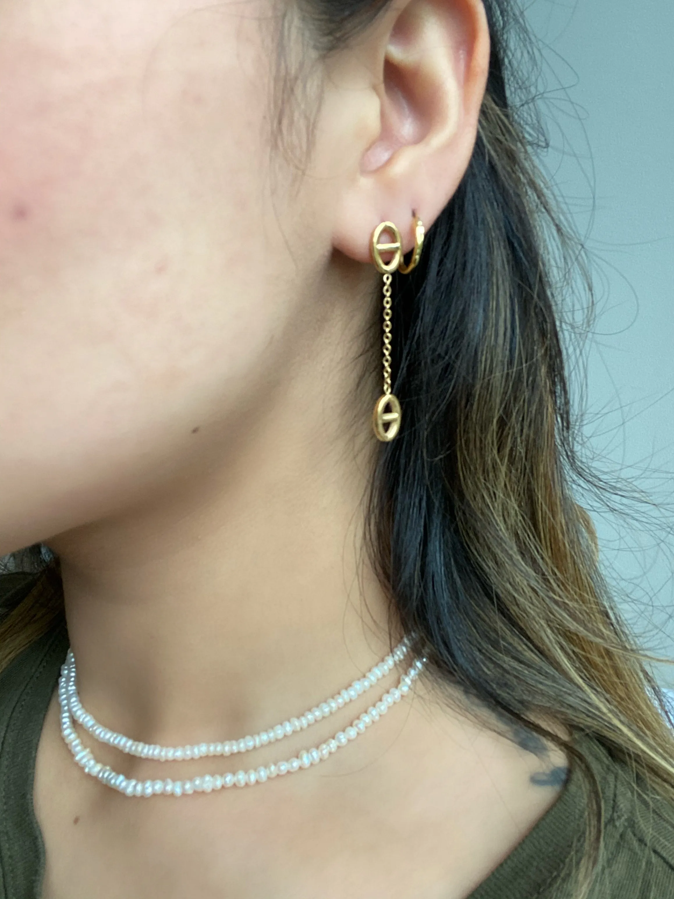 Oval Drop Earrings