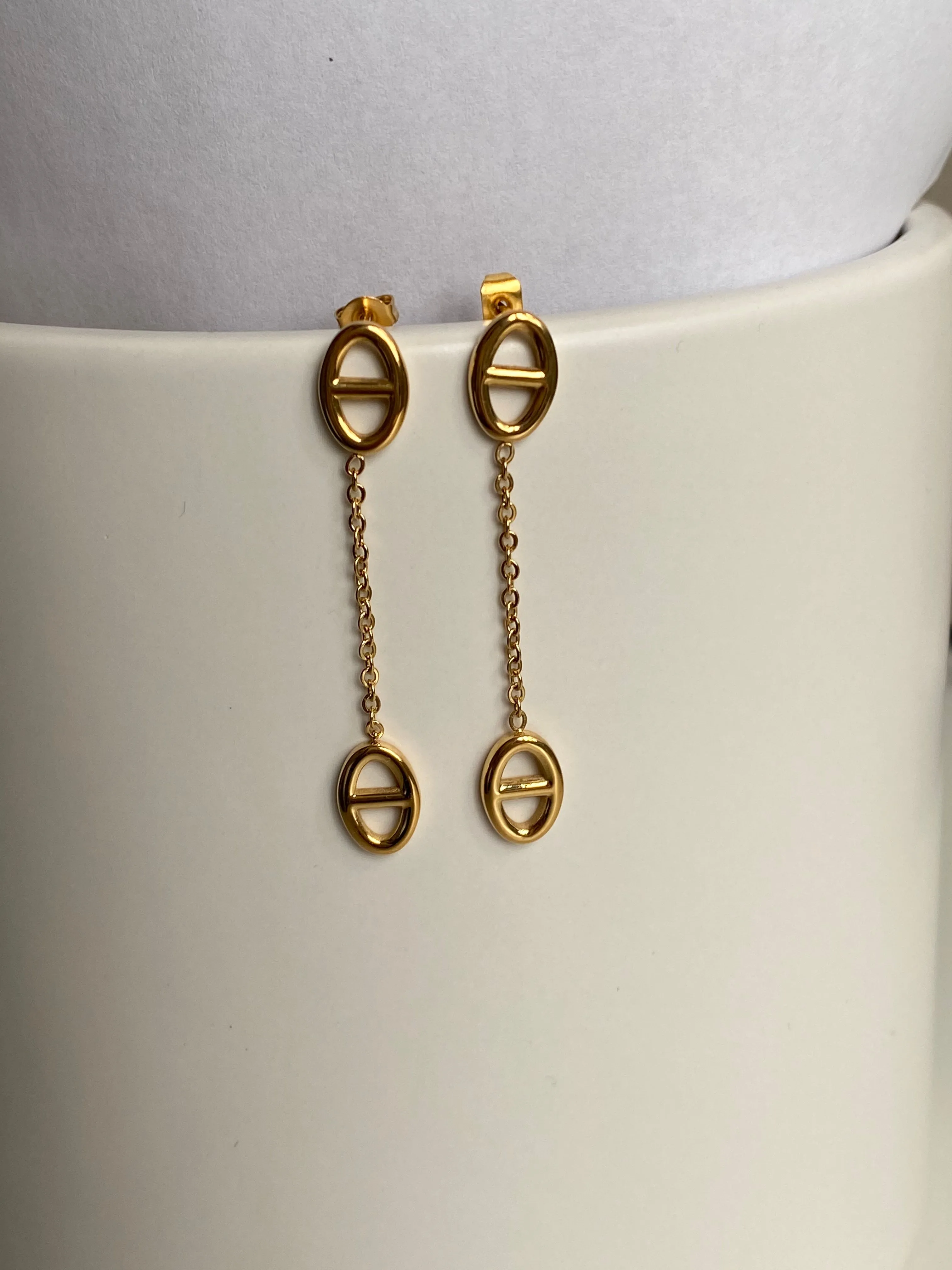 Oval Drop Earrings