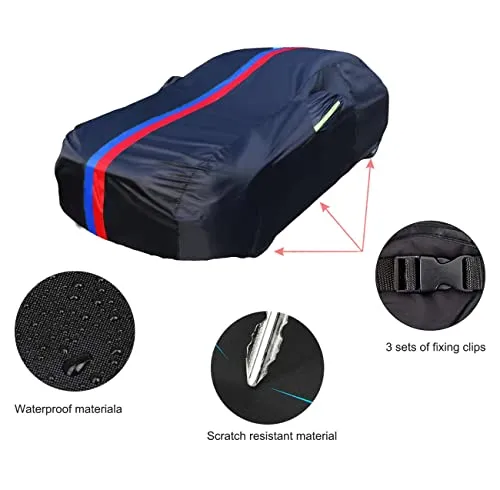 OYADM Sedan Car Cover Sedan, Upgraded Waterproof All Weather Full Car Cover, Universal Outdoor Indoor All Season Windproof Dustproof Scratch UV Protection (Black)