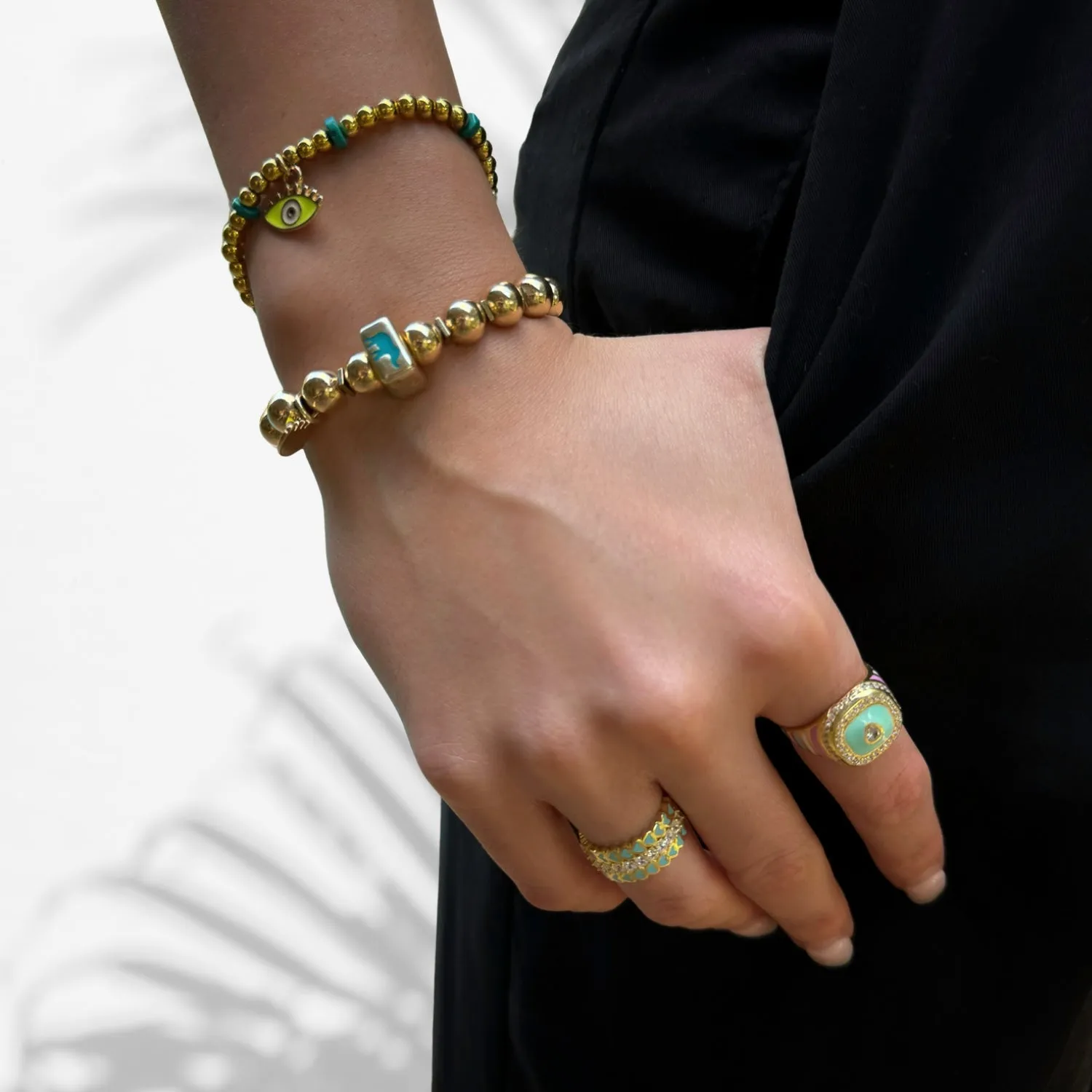 Pastel Colors Diamond & Gold Spring Statement Ring