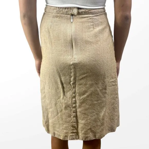 PAUL AND JOE Vintage 90’s Beige Fitted Midi Skirt